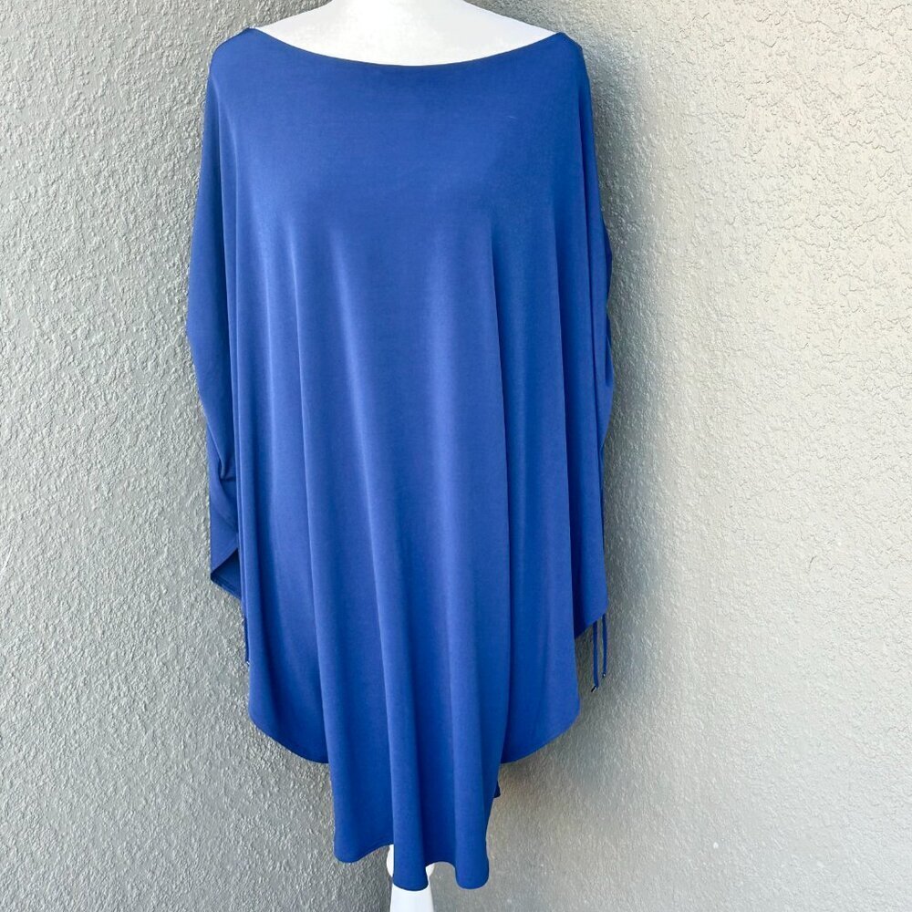 Halston Woman's Navy Blue High Low Blouse